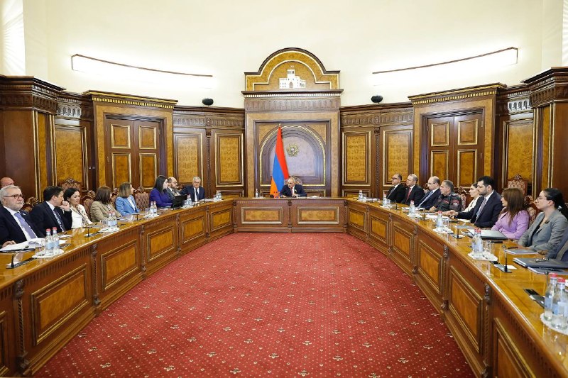 Заседание правительства Армении по реформам полиции, премьер Никол Пашинян и глава МВД Арпине Саргсян