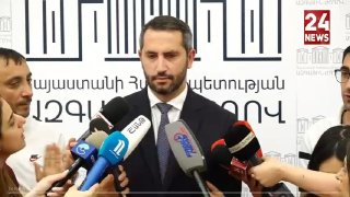 Рубен Рубинян, вице-спикер Национального собрания Армении, выступает с заявлением