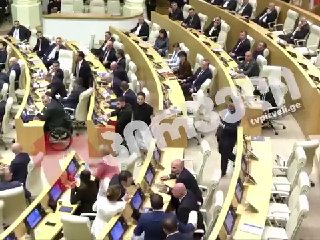 Драка депутатов в парламенте Грузии после отчета премьера Кобахидзе