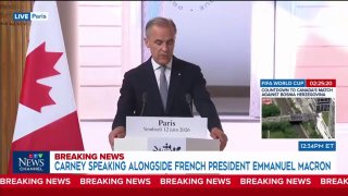 Премьер-министр Канады Марк Карни и президент Франции Эмманюэль Макрон на встрече