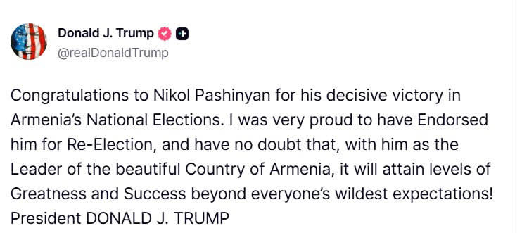 Дональд Трамп и Никол Пашинян, выборы в Армении