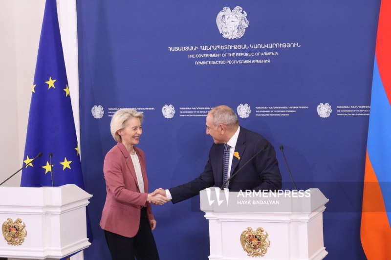 Встреча премьер-министра Армении Никола Пашиняна с председателем Еврокомиссии Урсулой фон дер Ляйен