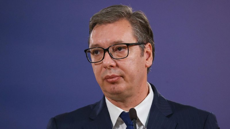 Президент Сербии Александр Вучич на пресс-конференции, Сербия