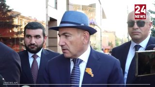 Премьер-министр Армении Никол Пашинян на брифинге