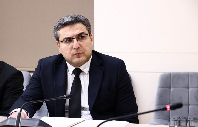 Заседание Национального Собрания Армении, замминистра МВД Армен Мкртчян представляет доклад об исполнении бюджета
